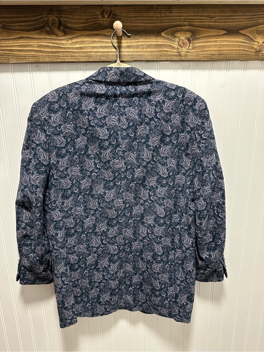 Alan Flusser Navy Paisley Corduroy Sport Coat Sz M VGUC - Picture 2 of 7